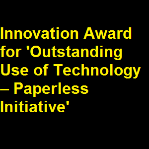 ITFC Wins Innovation Award for 'Outstanding Use of Technology Paperless Initiative
